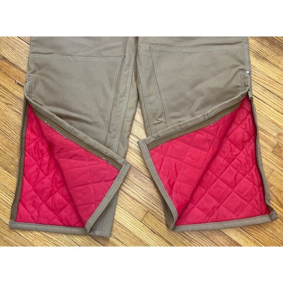 Vintage 80s 46x28 Carhartt Brown Double Knee Quilt Lined Overalls Bibs Union USA - Picture 10 of 16